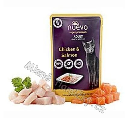 Nuevo kočka adult kuře a losos kapsa 85g
