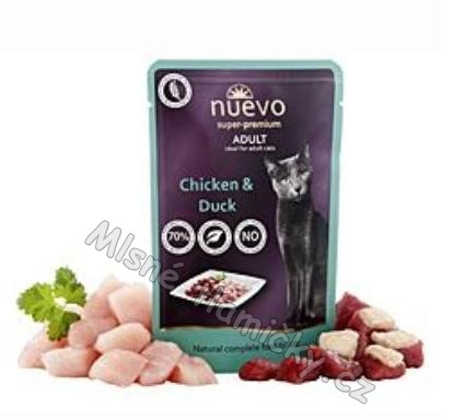 Nuevo kočka kapsa Adult kuře a kachna 85g