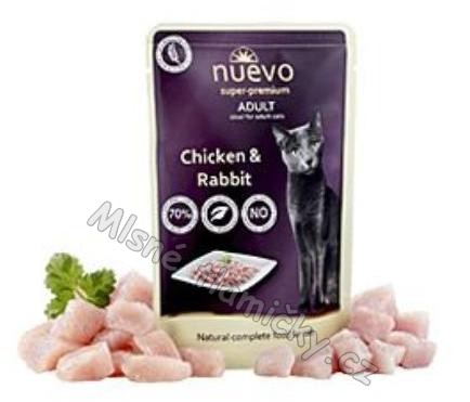 Nuevo kočka kapsa Adult kuře a králík 85g