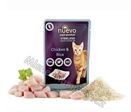 Nuevo kočka sterilized drůbeží s rýží kapsa 85g