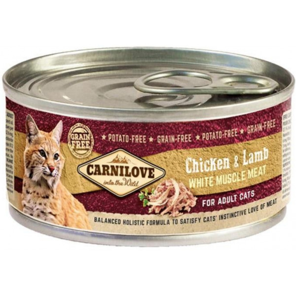 Carnilove White konz Mus Meat Chicken&Lamb Cats 100g