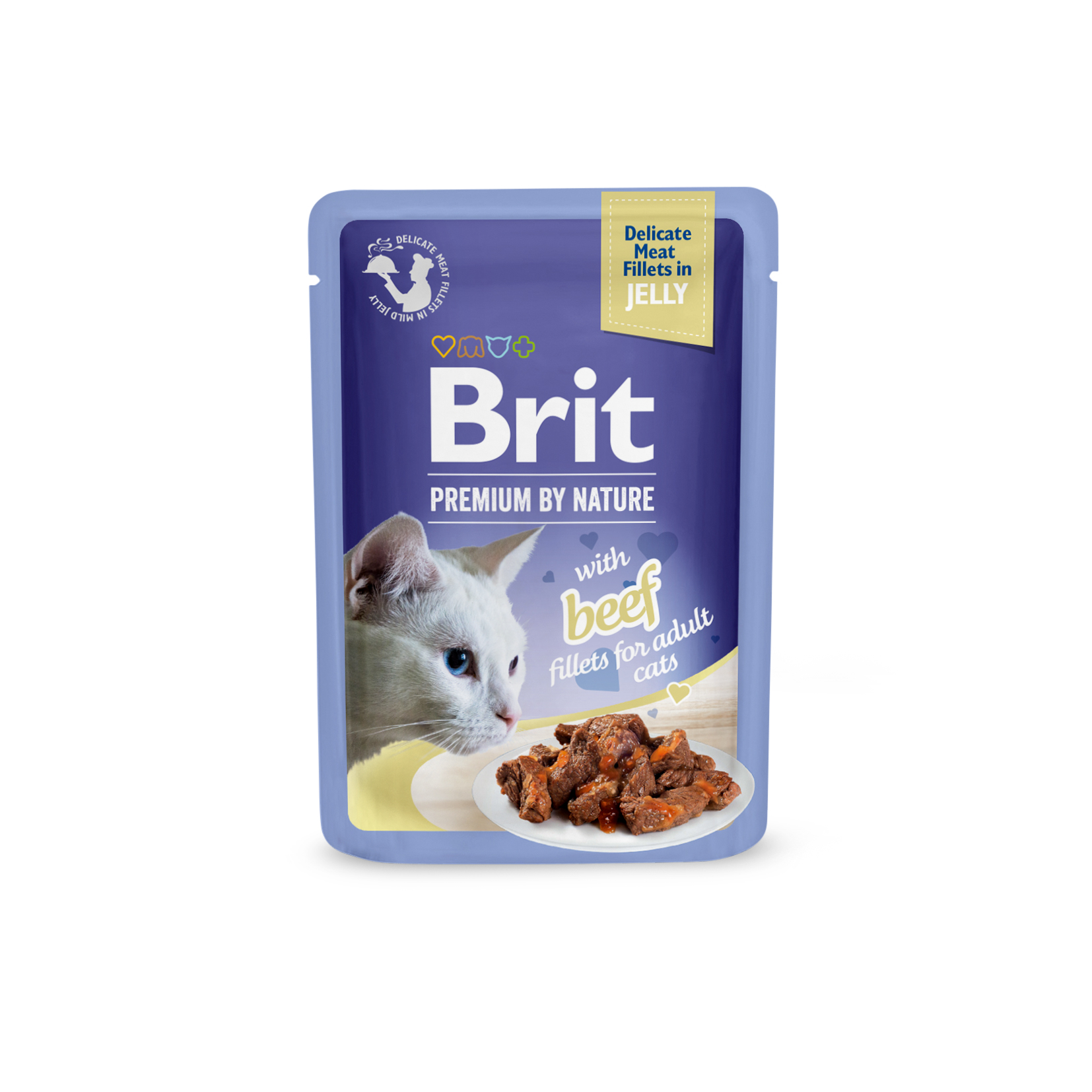 Brit Premium Cat D Fillets in Jelly with Beef 85g