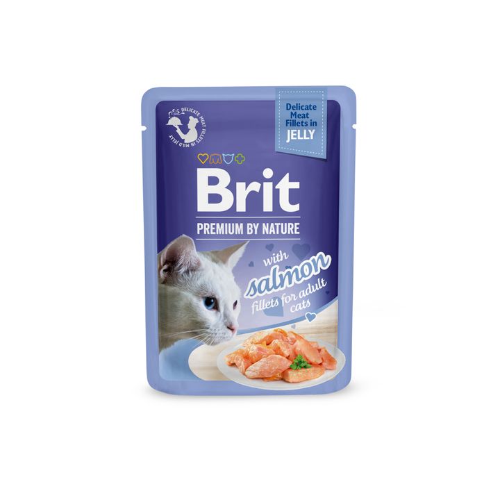 Brit Premium Cat D Fillets in Jelly with Salmon 85g