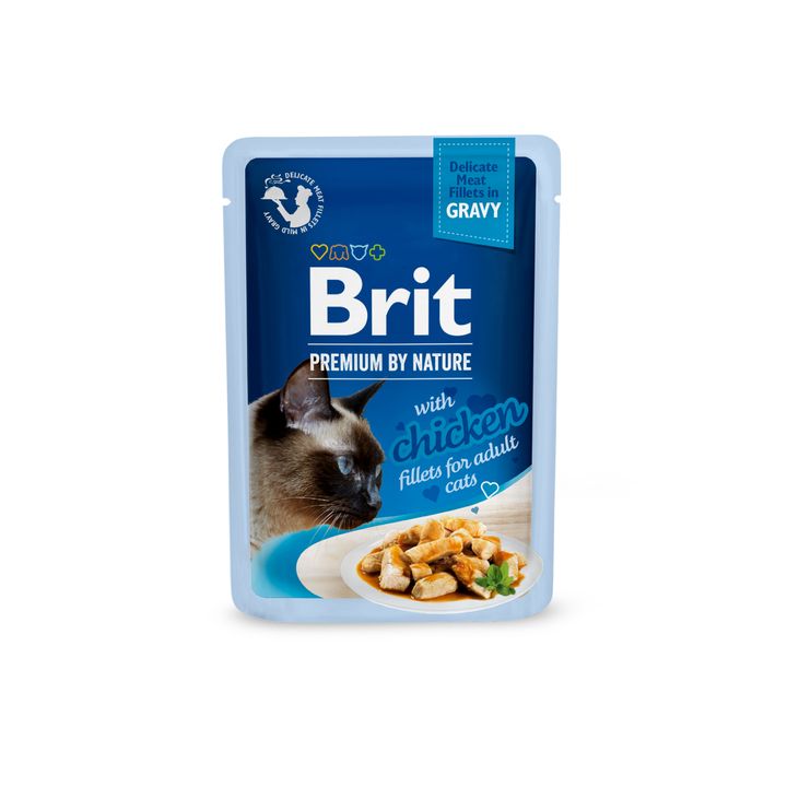 Brit Premium Cat D Fillets in Gravy with Chicken 85g