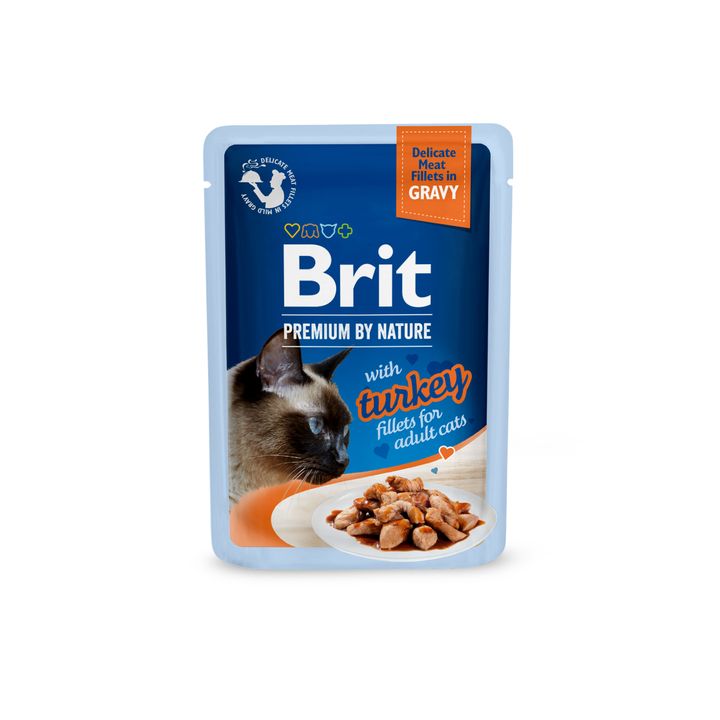 Brit Premium Cat D Fillets in Gravy with Turkey 85g
