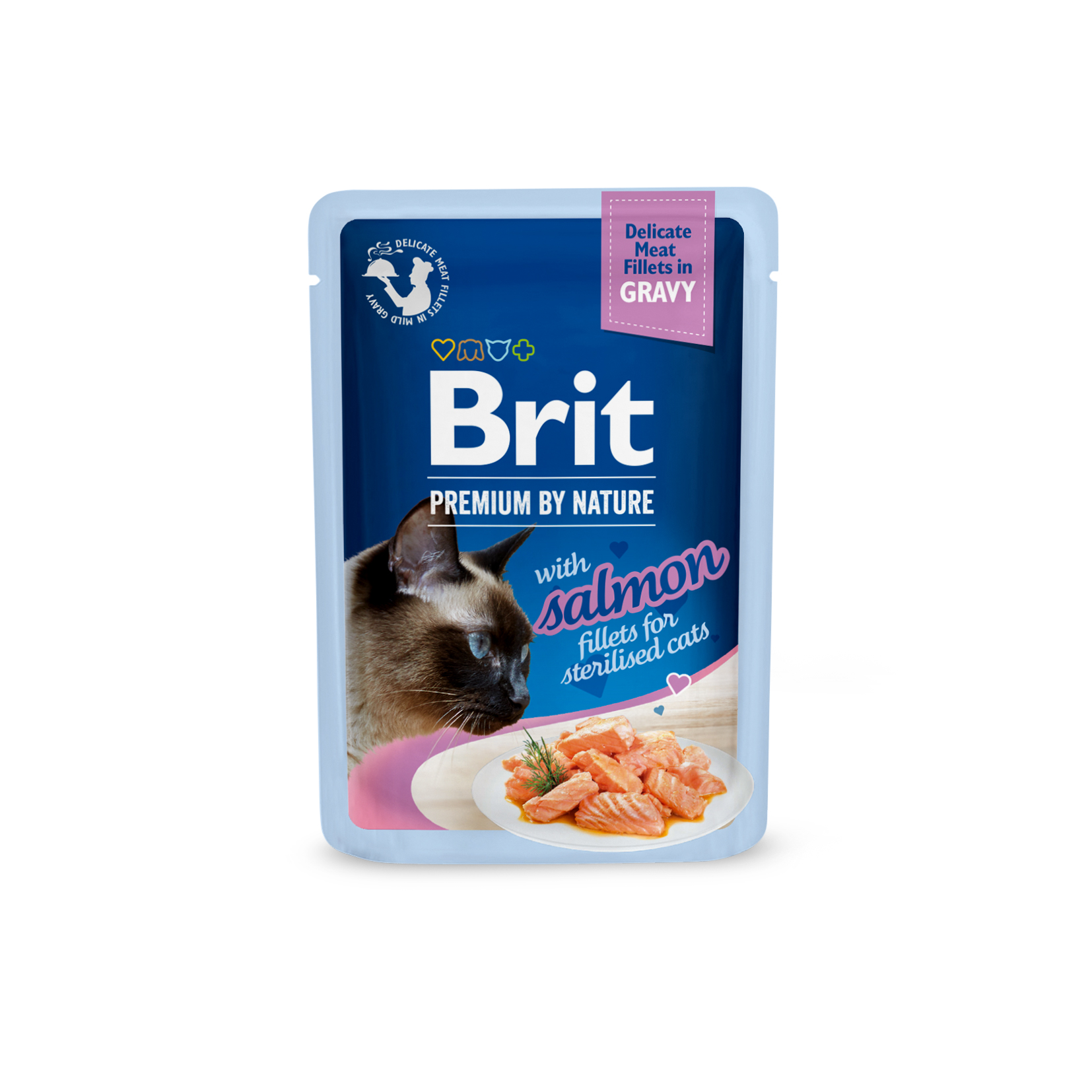 Brit Premium Cat D Fillets Gravy Salmon Sterilised 85g
