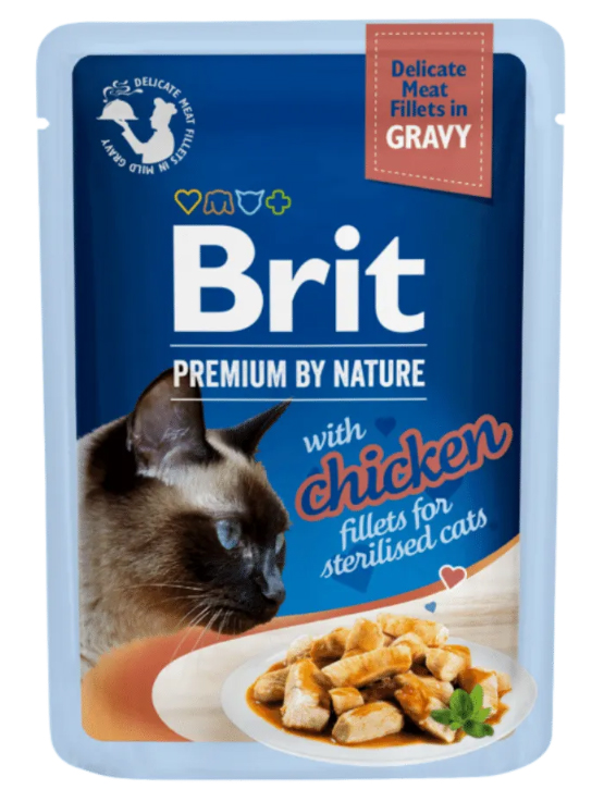 Brit Premium Cat D Fillets Gravy Chick Sterilised 85g
