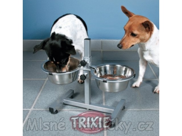 Stojan a 2misky nerez 2x1,8l výška 40cm nastavitelný