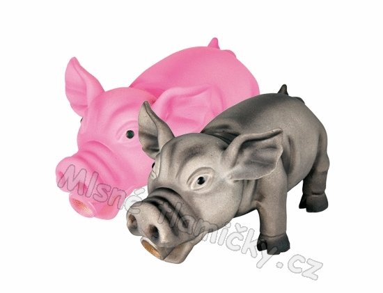 Hračka pes Prase domácí pískací latex 17cm TR