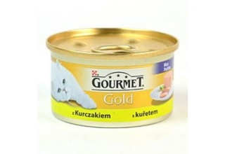Gourmet Gold konz. kočka jemná paštika kuře,játra 85g
