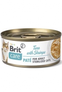 Brit Care Cat konz  Paté Sterilized Tuna&Shrimps 70g